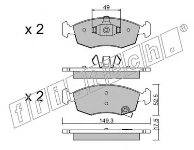 Комплект тормозных колодок, дисковый тормоз fri.tech. купить