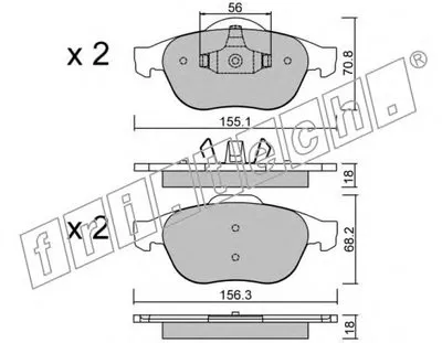 Комплект тормозных колодок, дисковый тормоз fri.tech. купить