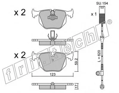 Комплект тормозных колодок, дисковый тормоз fri.tech. купить