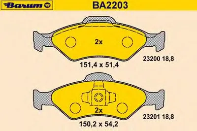Комплект тормозных колодок, дисковый тормоз BARUM купить