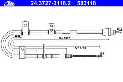 Трос, стояночная тормозная система ATE купить