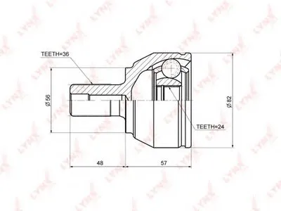 Шарнирный комплект, приводной вал LYNXauto купить