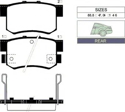 Комплект тормозных колодок, дисковый тормоз Rear brake pads for HONDA/ACURA/SUZUKI GOODWILL купить