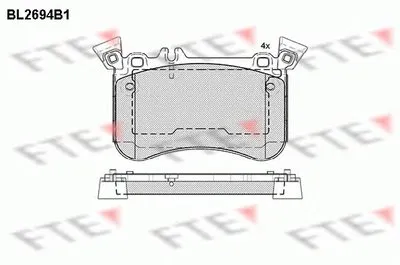 Комплект тормозных колодок, дисковый тормоз FTE купить