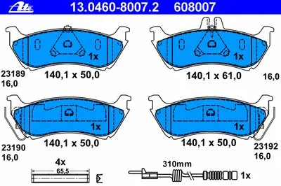 Комплект тормозных колодок, дисковый тормоз ATE купить