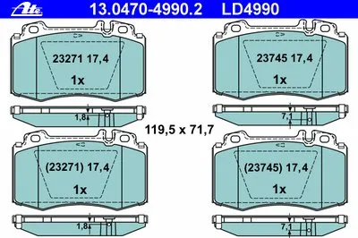 Комплект тормозных колодок, дисковый тормоз ATE Ceramic ATE купить