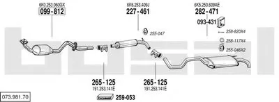 Система выпуска ОГ BOSAL купить