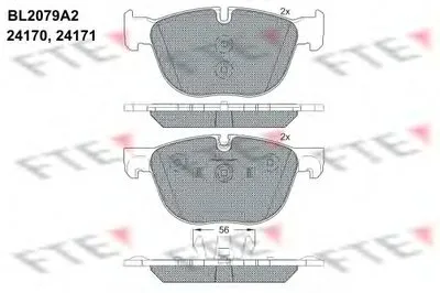 Комплект тормозных колодок, дисковый тормоз FTE купить