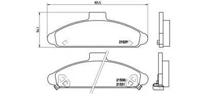 Комплект тормозных колодок, дисковый тормоз BREMBO купить