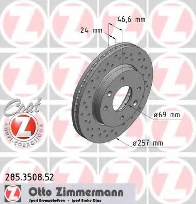 Тормозной диск SPORT BRAKE DISC COAT Z ZIMMERMANN купить