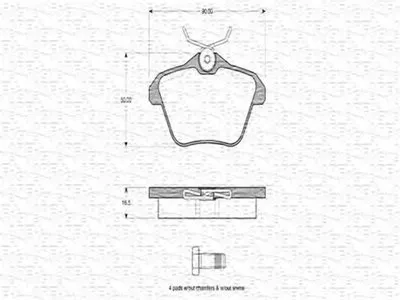 Комплект тормозных колодок, дисковый тормоз MAGNETI MARELLI купить
