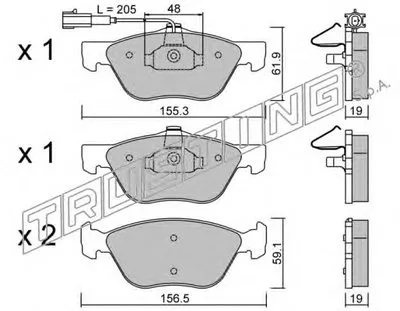 Комплект тормозных колодок, дисковый тормоз TRUSTING купить