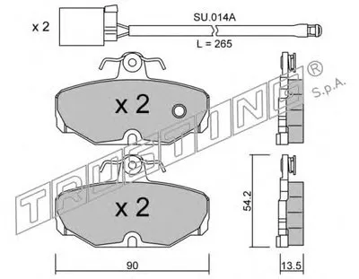 Комплект тормозных колодок, дисковый тормоз TRUSTING купить