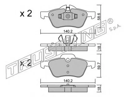 Комплект тормозных колодок, дисковый тормоз TRUSTING купить