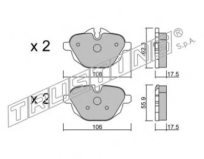 Комплект тормозных колодок, дисковый тормоз TRUSTING купить