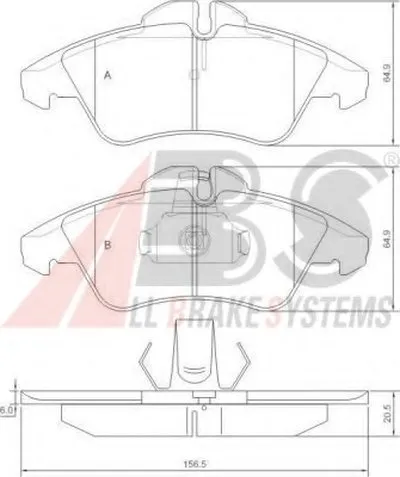 Комплект тормозных колодок, дисковый тормоз A.B.S. купить