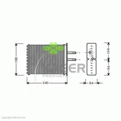 Теплообменник, отопление салона KAGER купить