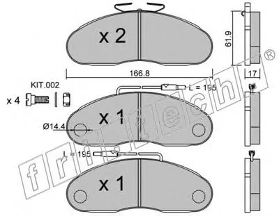 Комплект тормозных колодок, дисковый тормоз fri.tech. купить