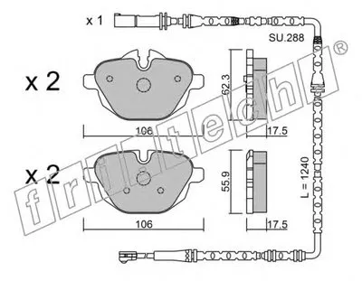 Комплект тормозных колодок, дисковый тормоз fri.tech. купить