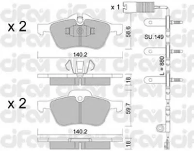 Комплект тормозных колодок, дисковый тормоз CIFAM купить