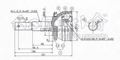 Шарнирный комплект, приводной вал ASHUKI купить