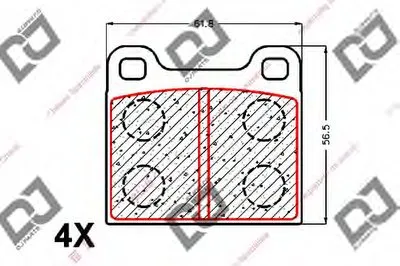 Комплект тормозных колодок, дисковый тормоз DJ PARTS купить