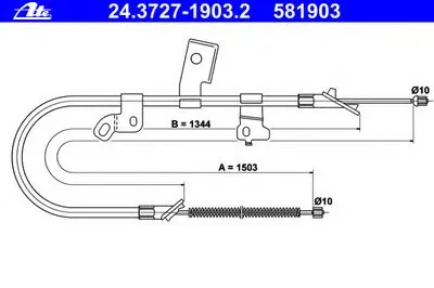 Трос, стояночная тормозная система ATE купить