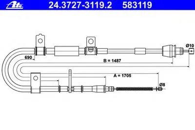 Трос, стояночная тормозная система ATE купить