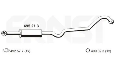 Средний глушитель выхлопных газов ERNST купить