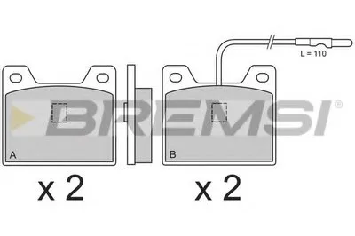 Комплект тормозных колодок, дисковый тормоз BREMSI купить