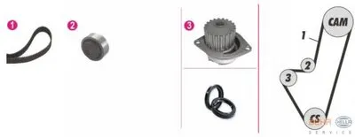 Водяной насос + комплект зубчатого ремня BEHR HELLA SERVICE HELLA купить