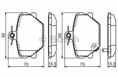 Комплект тормозных колодок, дисковый тормоз BOSCH купить