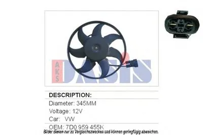 Вентилятор, охлаждение двигателя AKS DASIS купить