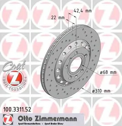 Тормозной диск SPORT BRAKE DISC COAT Z ZIMMERMANN купить