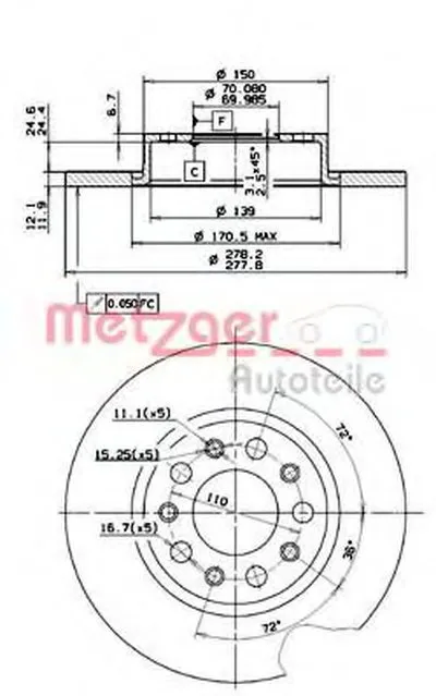 Тормозной диск AP METZGER купить