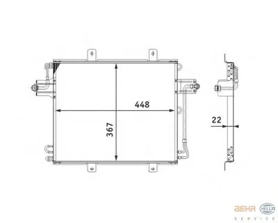 Конденсатор, кондиционер BEHR HELLA SERVICE купить
