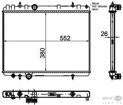 Радиатор, охлаждение двигателя BEHR HELLA SERVICE купить