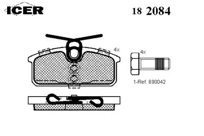 Комплект тормозных колодок, дисковый тормоз ICER купить