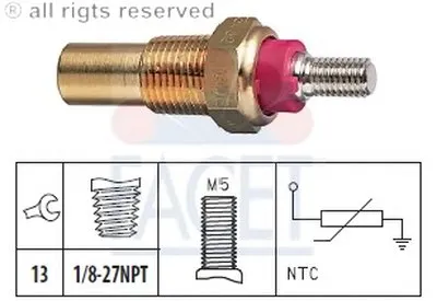 Датчик, температура охлаждающей жидкости; Датчик, температура охлаждающей жидкости; Датчик, температура охлаждающей жидкости FACET купить
