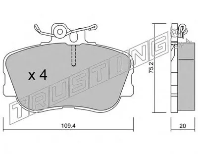 Комплект тормозных колодок, дисковый тормоз TRUSTING купить