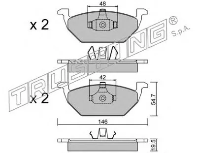 Комплект тормозных колодок, дисковый тормоз TRUSTING купить