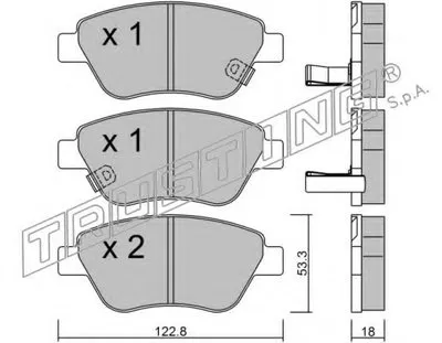Комплект тормозных колодок, дисковый тормоз TRUSTING купить