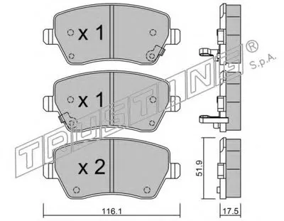 Комплект тормозных колодок, дисковый тормоз TRUSTING купить
