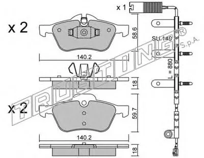 Комплект тормозных колодок, дисковый тормоз TRUSTING купить