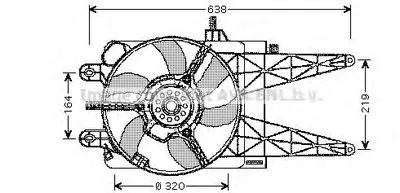 Вентилятор, охлаждение двигателя AVA QUALITY COOLING купить