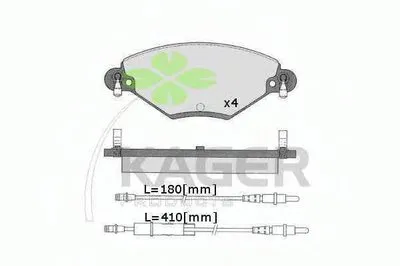 Комплект тормозных колодок, дисковый тормоз KAGER купить