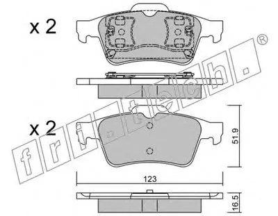 Комплект тормозных колодок, дисковый тормоз fri.tech. купить