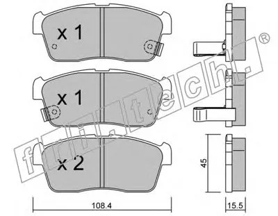 Комплект тормозных колодок, дисковый тормоз fri.tech. купить
