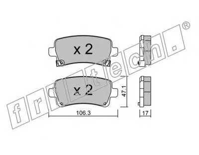 Комплект тормозных колодок, дисковый тормоз fri.tech. купить