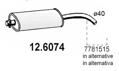 Средний глушитель выхлопных газов ASSO купить